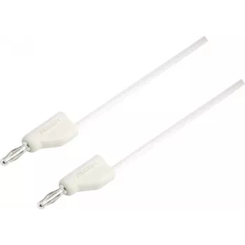 VOLTCRAFT Cabo de teste [ficha 4 mm - ficha 4 mm] 0,25 m branco MSB-300 (MSB-300-0.25-WS)