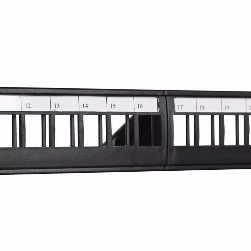 Patch panel 1U LANBERG PPKS-1124-B, 24 portas, 1U, ABS, preto, 482,6×44,5×154 mm