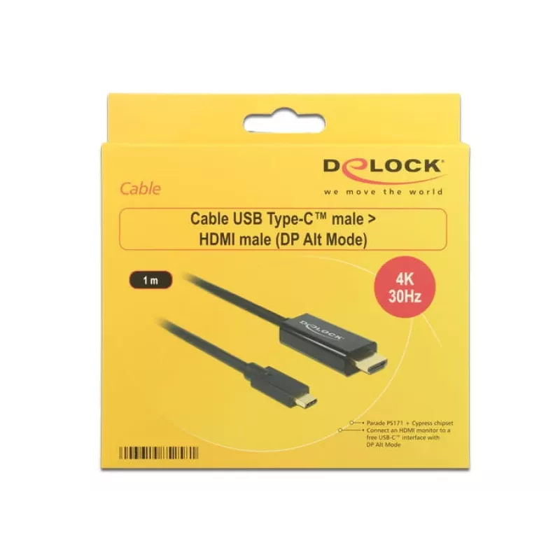 Adaptador de cabo de vídeo USB Type-C HDMI DeLOCK 85258