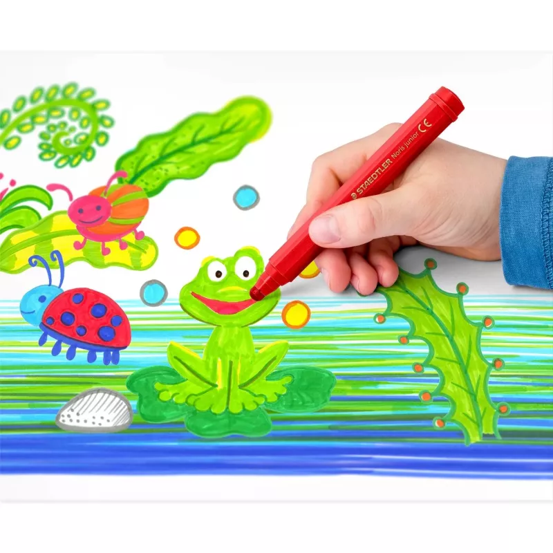 Marcadores Staedtler 329 C6 — 6 cores (azul, castanho, verde, rosa, vermelho, amarelo), ponta grossa