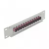 Patch panel de fibra ótica DeLOCK 10 polegadas 12 portas SC simplex violeta 1U cinzento
