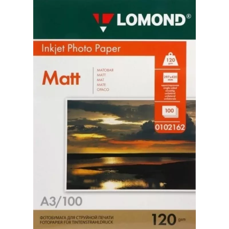Papel de tinta para fotografia Lomond mate 120 g/m² A3, 100 folhas