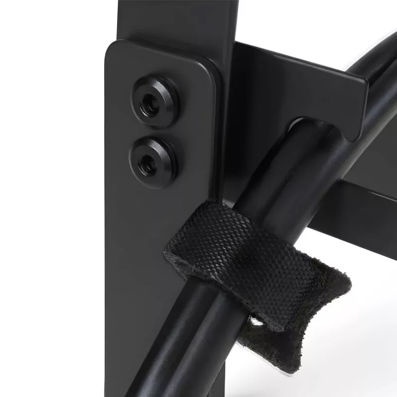 Gestão de cabos para secretária MACLEAN MC-102 – prateleira de dois níveis sob a secretária, carga máxima 5 kg, comprimento máximo 728 mm, preto