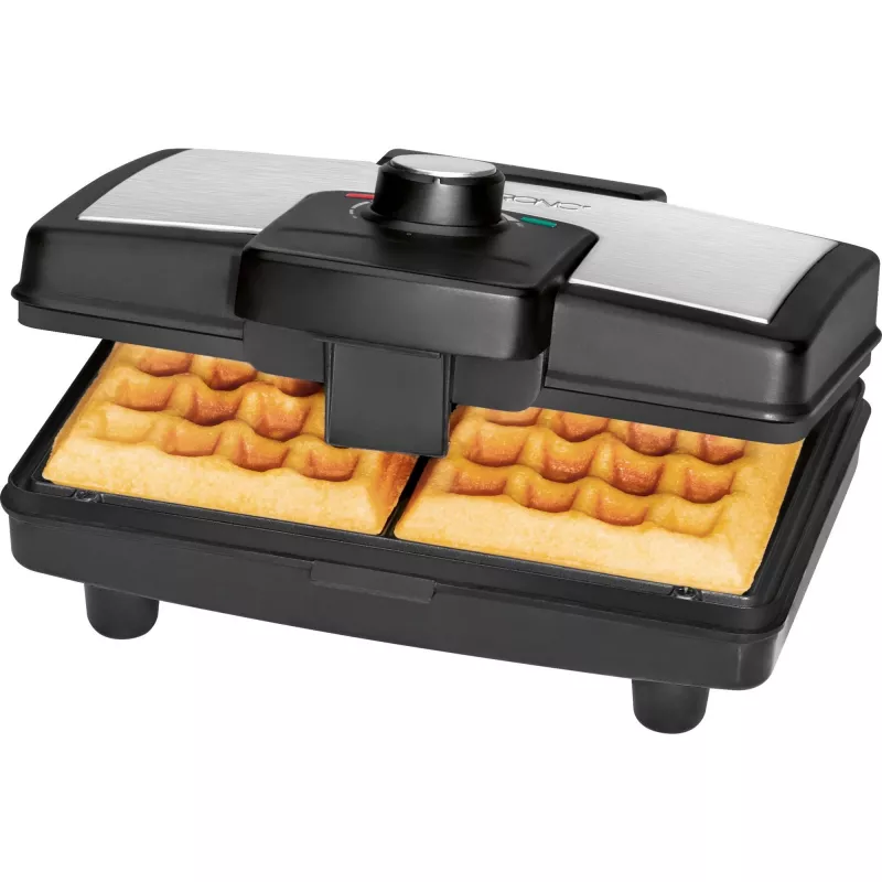 Máquina de waffles Clatronic WA 3606 para 2 waffles preto, aço inoxidável 800 W