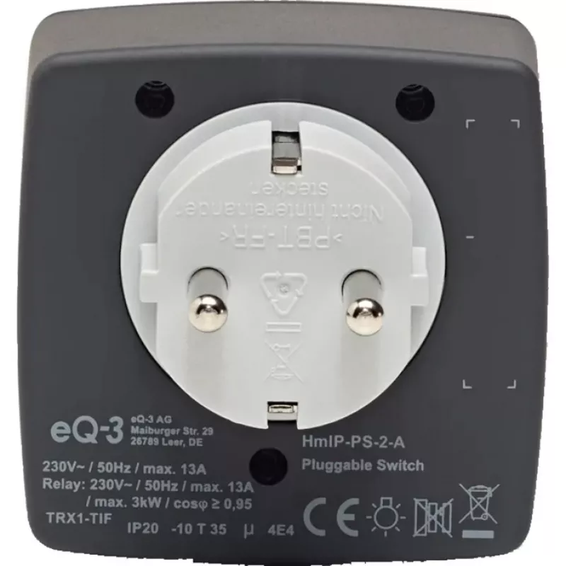 eQ-3 AG Homematic IP 161613A0, interior, antracite, plástico, IP20, IP20, 70 mm