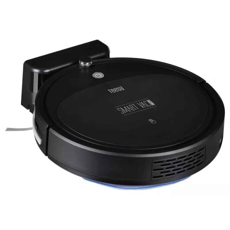 Aspirador robô TEESA Smart VAC 2 — redondo, preto, potência de aspiração 1000 Pa, bateria Li 9,6 V/2000 mAh, depósito de pó 0,2 l, WLAN, regresso automático