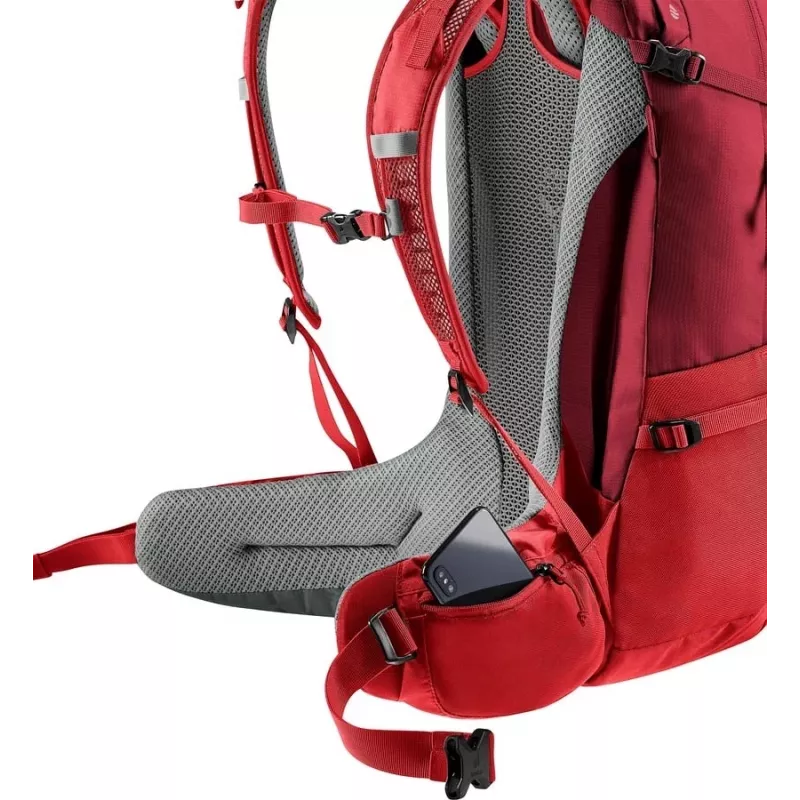 Mochila de caminhada Deuter Futura 27 mulher vermelha