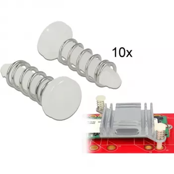 Rebite de encaixe para dissipador de calor Delock - conjunto 10 peças branco (18272)