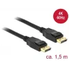Cabo DisplayPort DeLOCK - DisplayPort (M) a DisplayPort (M) - 1,5 m - Suporte 4K - preto (85508)