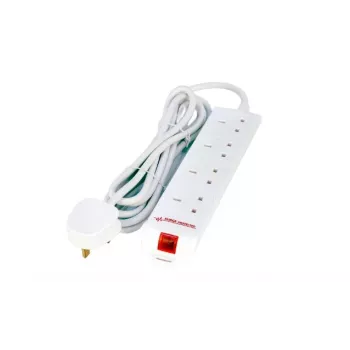 Extensão elétrica Microconnect MC-UKSURGESTRIP4-5M 4 tomadas AC para interior branco