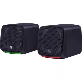 Altifalantes para PC DEFENDER J3 2.0 6W LED USB, 2×3W RMS, 90–20000 Hz, 3,5 mm, preto