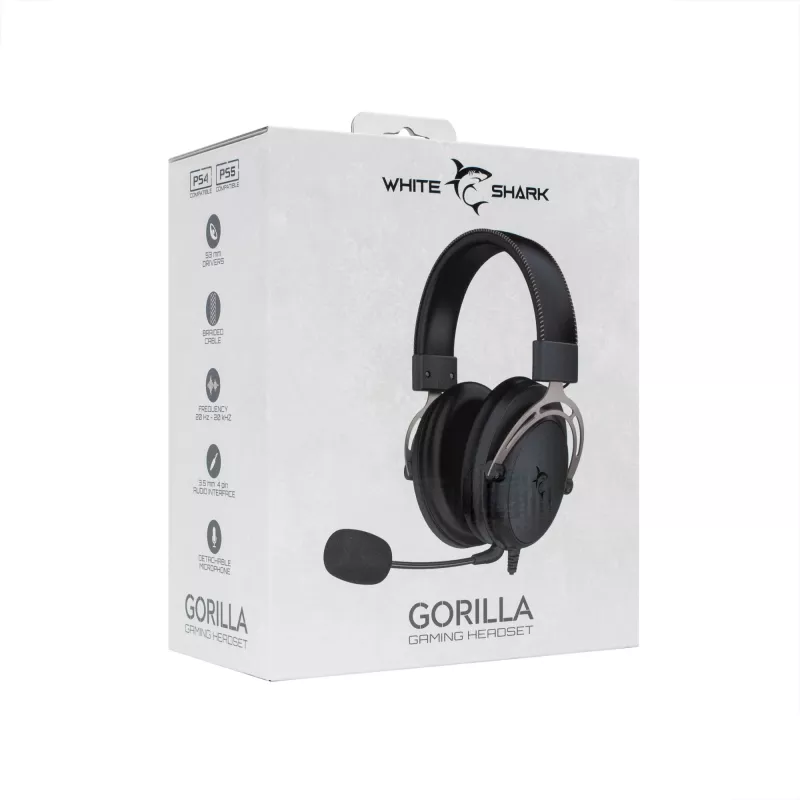 Auscultadores White Shark GH-2341 Gorilla preto/cinzento
