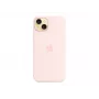 Capa de silicone com MagSafe para iPhone 15 Plus – Rosa-claro