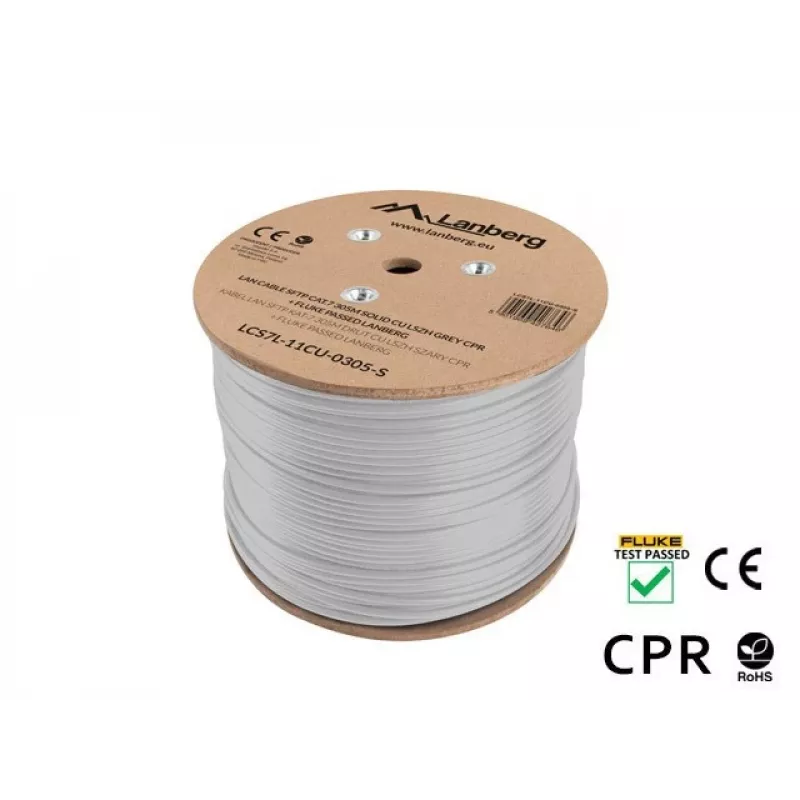 Cabo de rede Lanberg LCS7L-11CU-0305-S RJ45 Cat7 305 m branco