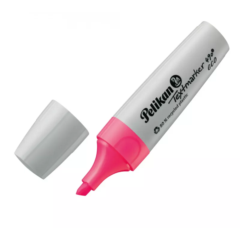 Marcador Pelikan Textmarker 490 eco 4 unid. ponta chanfrada verde laranja rosa amarelo