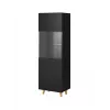 Armário vitrina Cama Meble PAFOS 60x40x182 cm preto mate — armário de parede com base