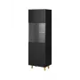 Armário vitrina Cama Meble PAFOS 60x40x182 cm preto mate — armário de parede com base