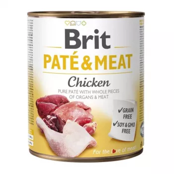 BRIT Paté & Meat com frango - comida húmida para cães - 800g