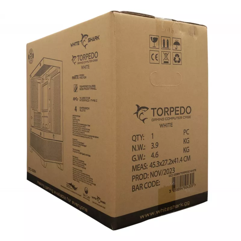 Caixa de computador White Shark GCC-2304 Torpedo ATX branca