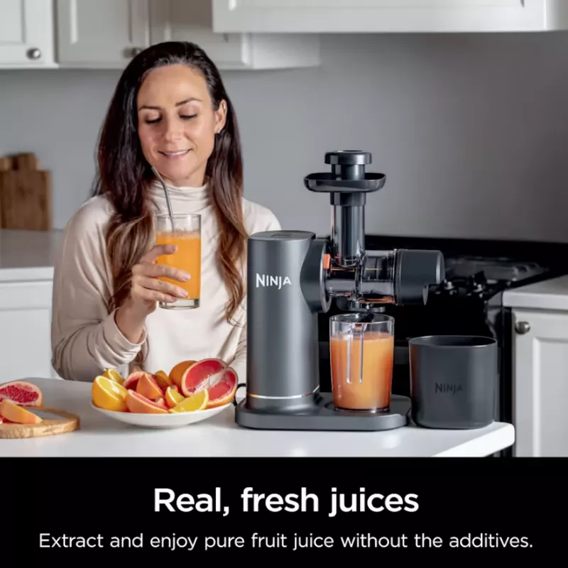 NINJA Cold Press Juicer | Neverclog JC151EU | tipo extrator de sumo a frio | cinzento | 150 W | número de velocidades 1