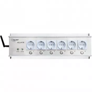Extensão elétrica ALLNET ALL4176 6 tomadas com contador de energia para secretária e rack de 19 polegadas
