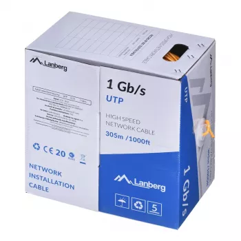 Cabo de rede Lanberg LCU6-10CC-0305-O U/UTP 305 m laranja