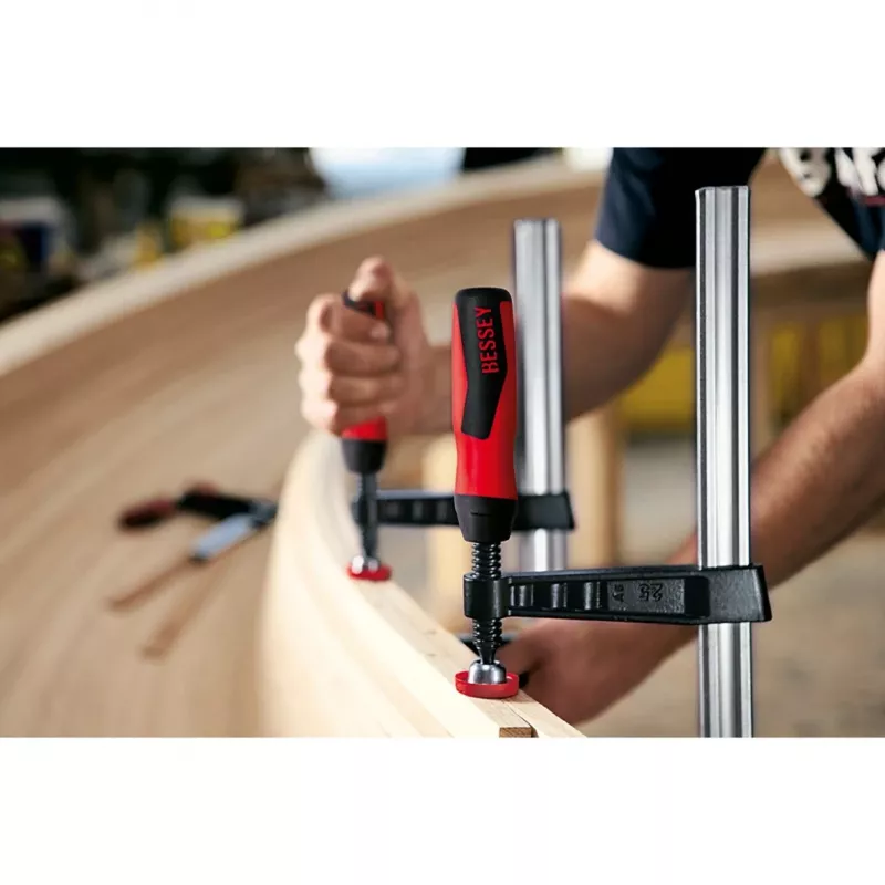 Grampo de rosca em ferro fundido maleável original Bessey TG com punho de plástico de 2 componentes - grampo de rosca - ferro - plástico - 25 cm