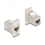 Módulo Keystone DeLOCK para montagem em painel RJ45 acoplador fêmea para fêmea Cat.6A metal cónico
