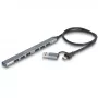 Delock 64273 hub USB fino de 7 portas, USB Type-C ou Type-A para 1x USB 5 Gbps Type-A + 6x USB 2.0 Type-A