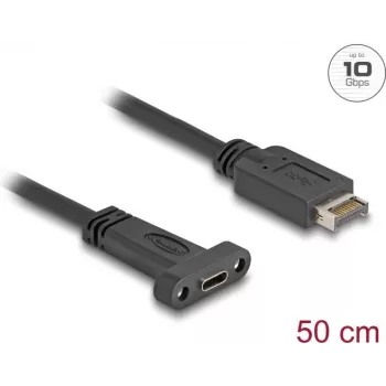 Cabo USB DeLOCK USB Type-E Key A 20 pinos macho para USB Type-C fêmea 50 cm