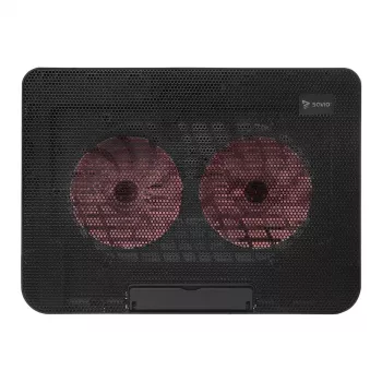 Base de arrefecimento para portátil SAVIO COS-02, 2 ventoinhas de 14 cm, alimentação USB, até 17,3 polegadas, preta