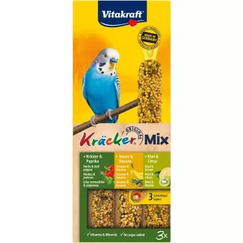 VITAKRAFT Cracker Mix banana, kiwi, pimenta - guloseima para periquitos - 3 unid.