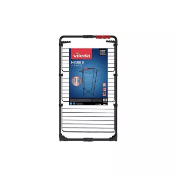 Estendal de parede VILEDA Mixer 3 Ultimate — aço, 30 m de área de secagem, dobrável, rodas, 131×93×71 cm