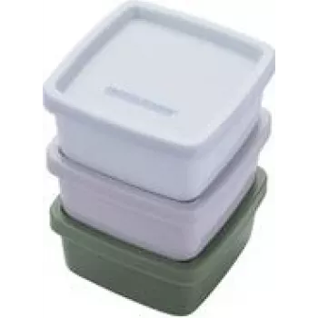 Conjunto de lancheiras Fackelmann 26924 silicone bege verde cinzento azul-claro 3 unid.
