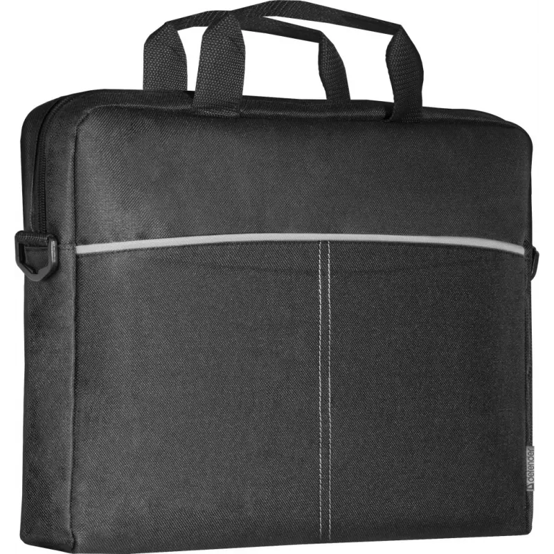 Mala para portátil DEFENDER Lite 39,6 cm (15,6 polegadas) preto/cinzento, poliéster, fecho de correr, pega de transporte, alça removível