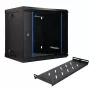 EXTRALINK LITE 9U 530X400 Armário de rack de parede, preto, com prateleira