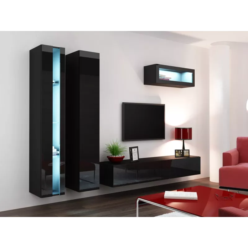 Estante Cama VIGO NEW 180/40/30 preto/preto brilhante