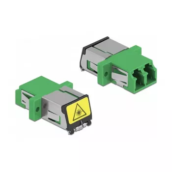 Acoplador de fibra ótica DeLOCK 86897 LC duplex fêmea para LC duplex fêmea monomodo verde