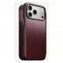 Capa para telemóvel Nomad Modern Leather Folio para iPhone 17 Pro Max — pele, TPU, PC, alumínio, borgonha, 16 cm (6,3 polegadas)