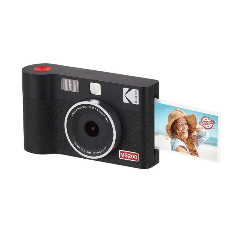 Máquina fotográfica instantânea Kodak Mini Shot 2 Era — máquina fotográfica instantânea portátil com impressora incorporada, preta
