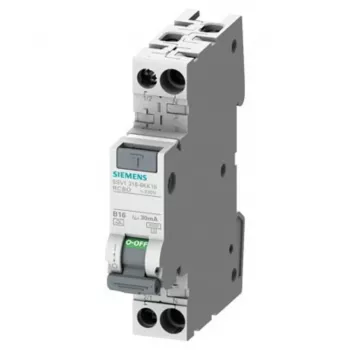 Disjuntor diferencial Siemens RCBO, 10A corrente nominal, 1P+N polos, 30mA sensibilidade de disparo, tipo A, série SENTRON