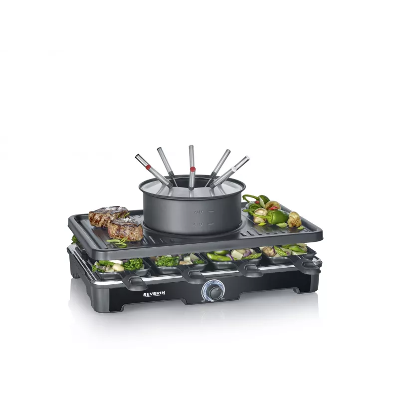 Grelhador de raclette Severin RG 2347 8 pessoas 1400 W preto