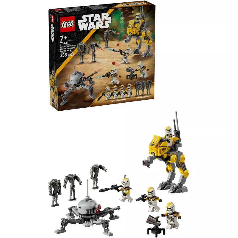 Conjunto LEGO Star Wars 327th Star Corps Clone Troopers Battle 75431 — 258 peças, 7 minifiguras, idade 7+