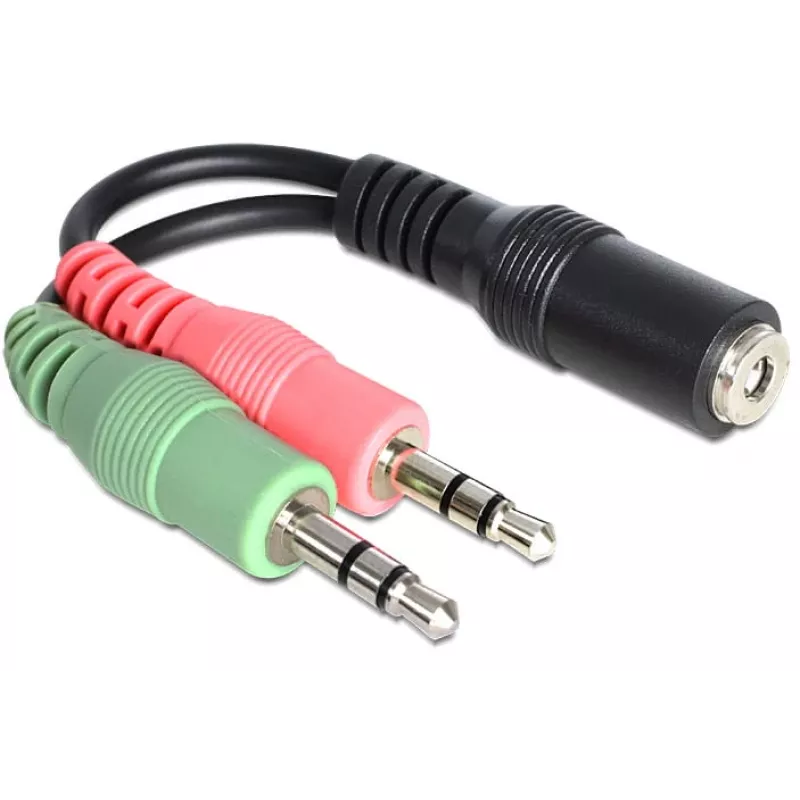 Delock - Adaptador de áudio - ficha jack mini estéreo fêmea para ficha jack mini estéreo macho - 12 cm