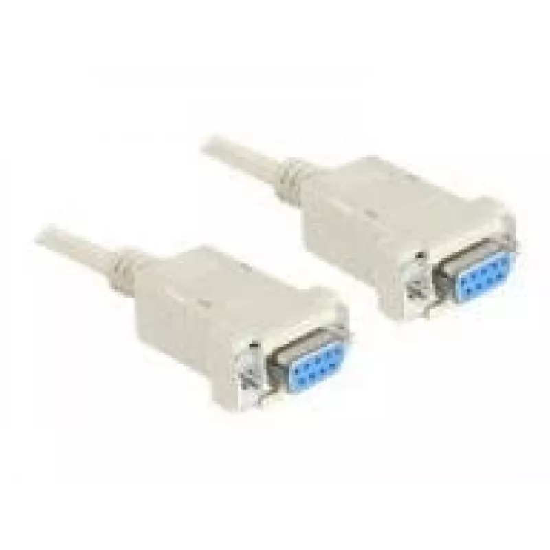 Null modem série 9 pinos conector fêmea para 9 pinos conector fêmea 1,8 m, cabo cinzento, 1,8 metros