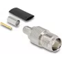 Ficha fêmea coaxial TNC de crimpar DELOCK para RG-59 com tubo termorretrátil