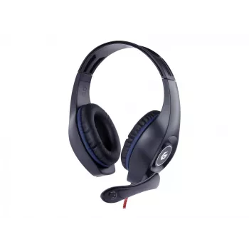Headset gaming com fios GEMBIRD GHS-05-B, circum-aural, 20–20000 Hz, cabo de 2 m, 250 g, preto/azul