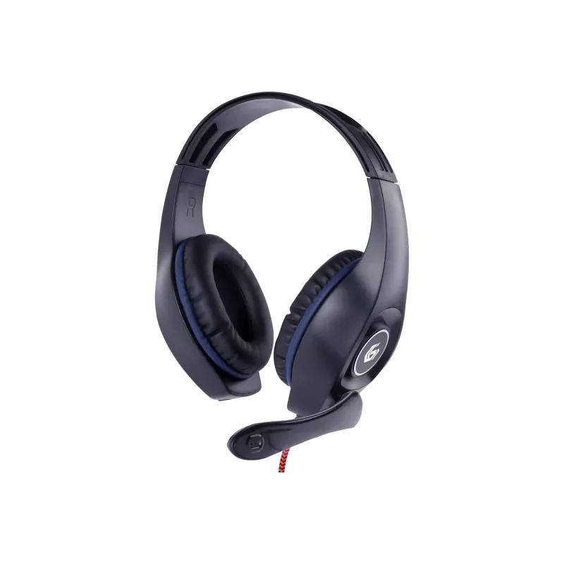 Headset gaming com fios GEMBIRD GHS-05-B, circum-aural, 20–20000 Hz, cabo de 2 m, 250 g, preto/azul