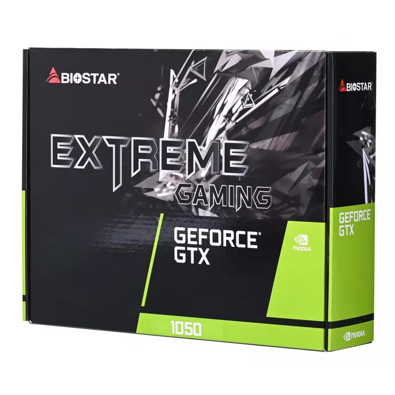Placa gráfica BIOSTAR GeForce GTX 1050 VN1055XF41, 4 GB GDDR5, 128 bits, PCIe 3.0, 1354 MHz, 2 ventoinhas, DVI-D/HDMI/DisplayPort, preta