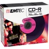 EMTEC Vinyl Look - 10 x CD-R - 700 MB (80 Min) 52x - azul, amarelo, lilás, verde, rosa - Slim Jewel Case